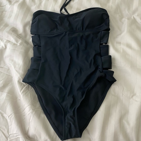 Other - NWOT black cut out one piece bathing suit